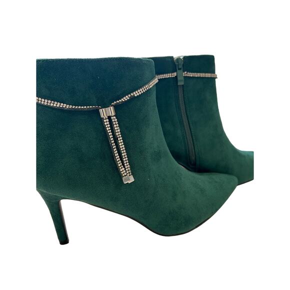 Allegra K Women's Bling Rhinestone Pointed Toe Stiletto Ankle Boots Size 9 - Picture 12 of 12